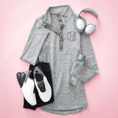 heathered gray pullover tunic flatlay