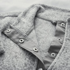 heathered gray pullover tunic up close
