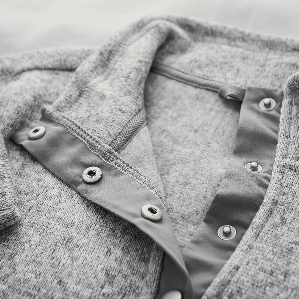 heathered gray pullover tunic up close