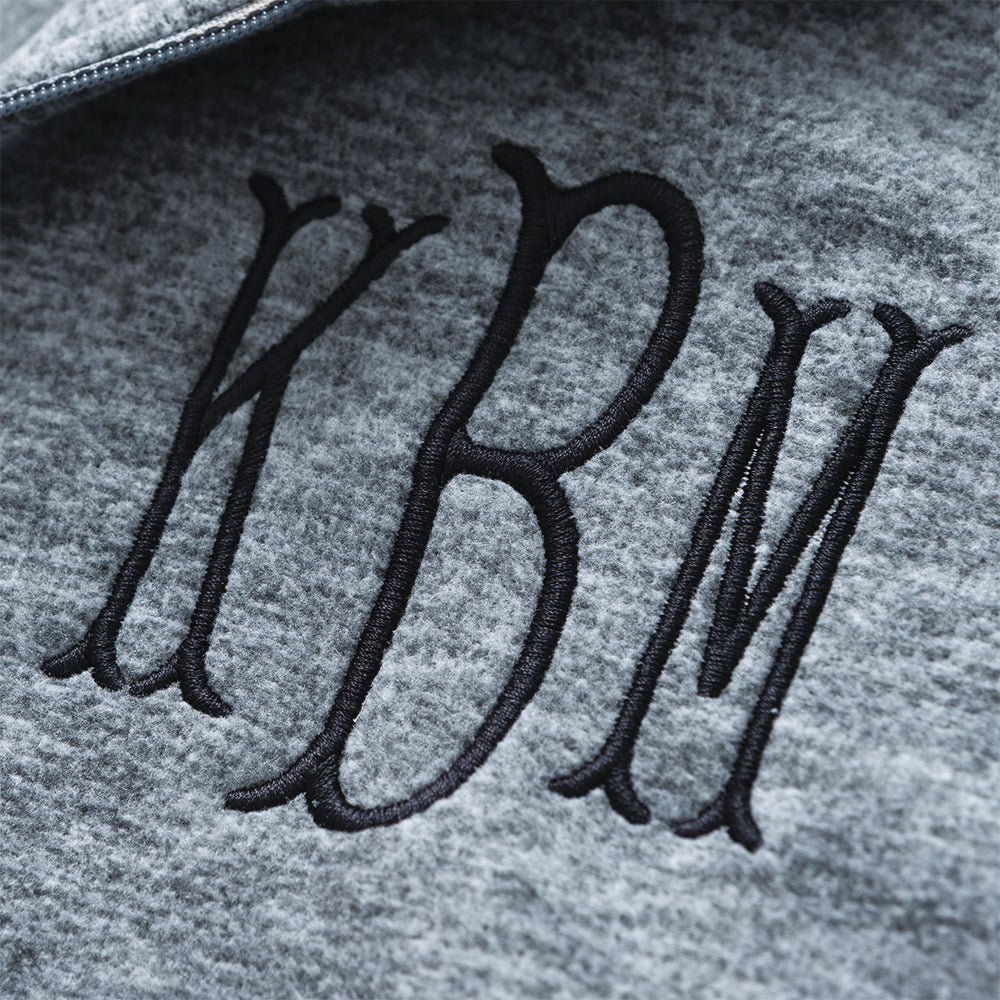 heathered gray womens microfleece pullover up close