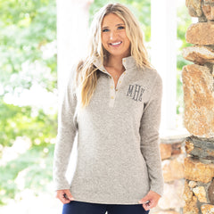 heathered oatmeal pullover tunic on katie