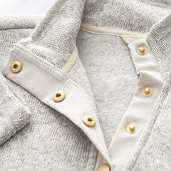 heathered oatmeal pullover tunic up close