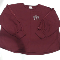 BLOOPER CLOTHING: Monogrammed Ruffle Sleeve Sweatshirt