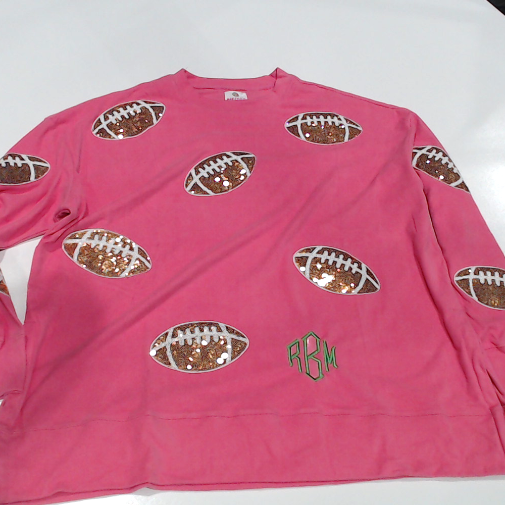 BLOOPER CLOTHING: Monogrammed Sequin Sports Sweatshirt