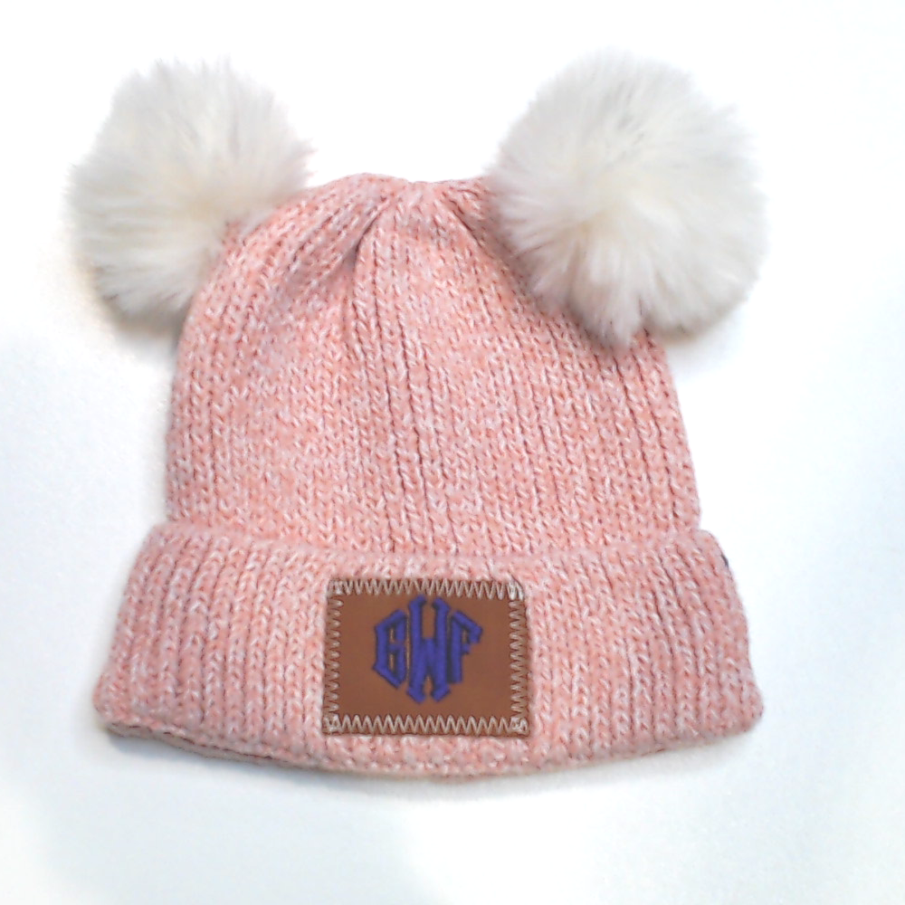 BLOOPER KIDS: Monogrammed Kids Pom Pom Beanie