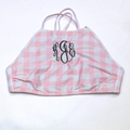 BLOOPER SWIM: Monogrammed High Neck Bikini Top