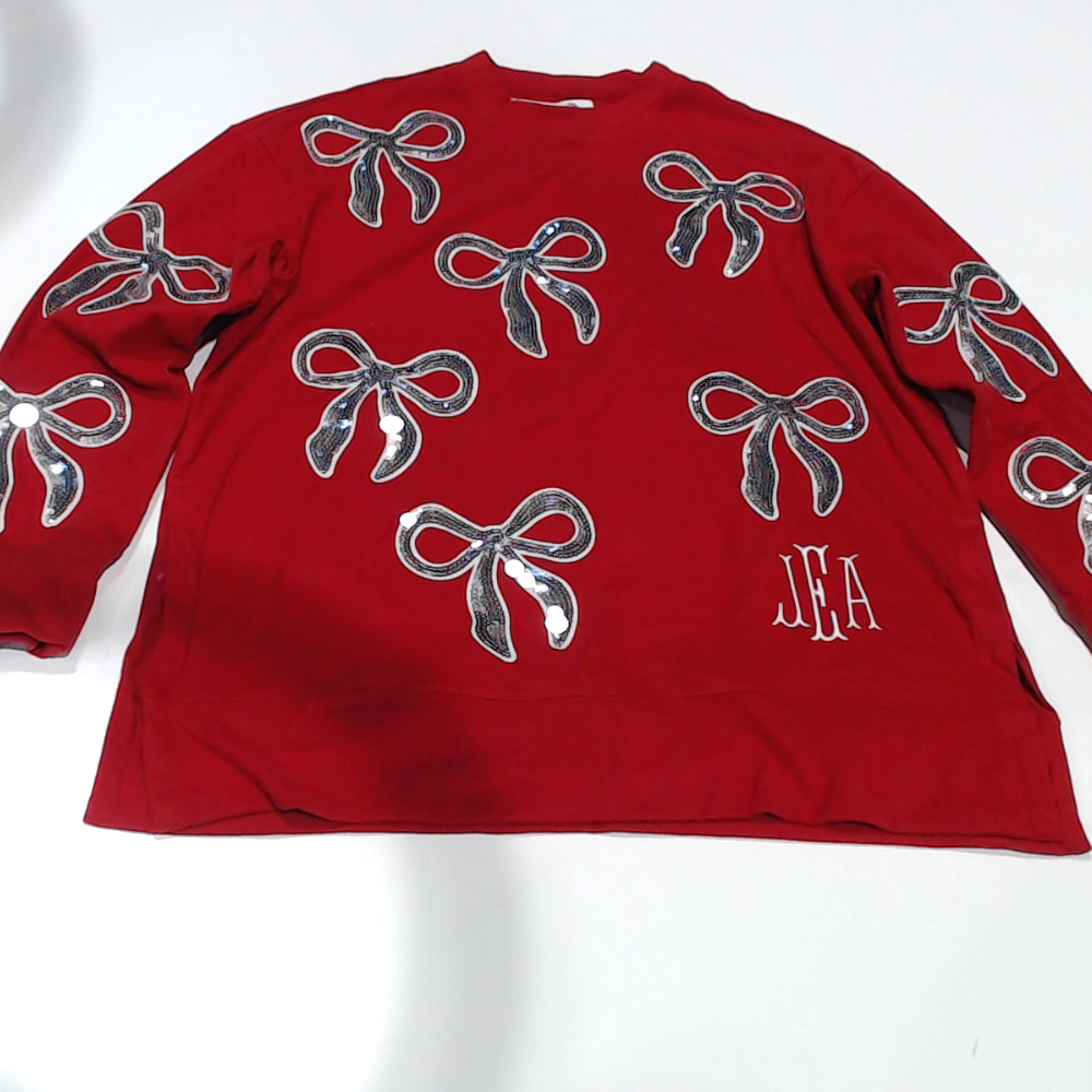 BLOOPER CLOTHING: Monogrammed Sequin Bow Sweatshirt