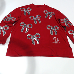 BLOOPER CLOTHING: Monogrammed Sequin Bow Sweatshirt