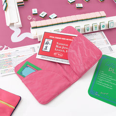 hot pink mahjong card holder with card