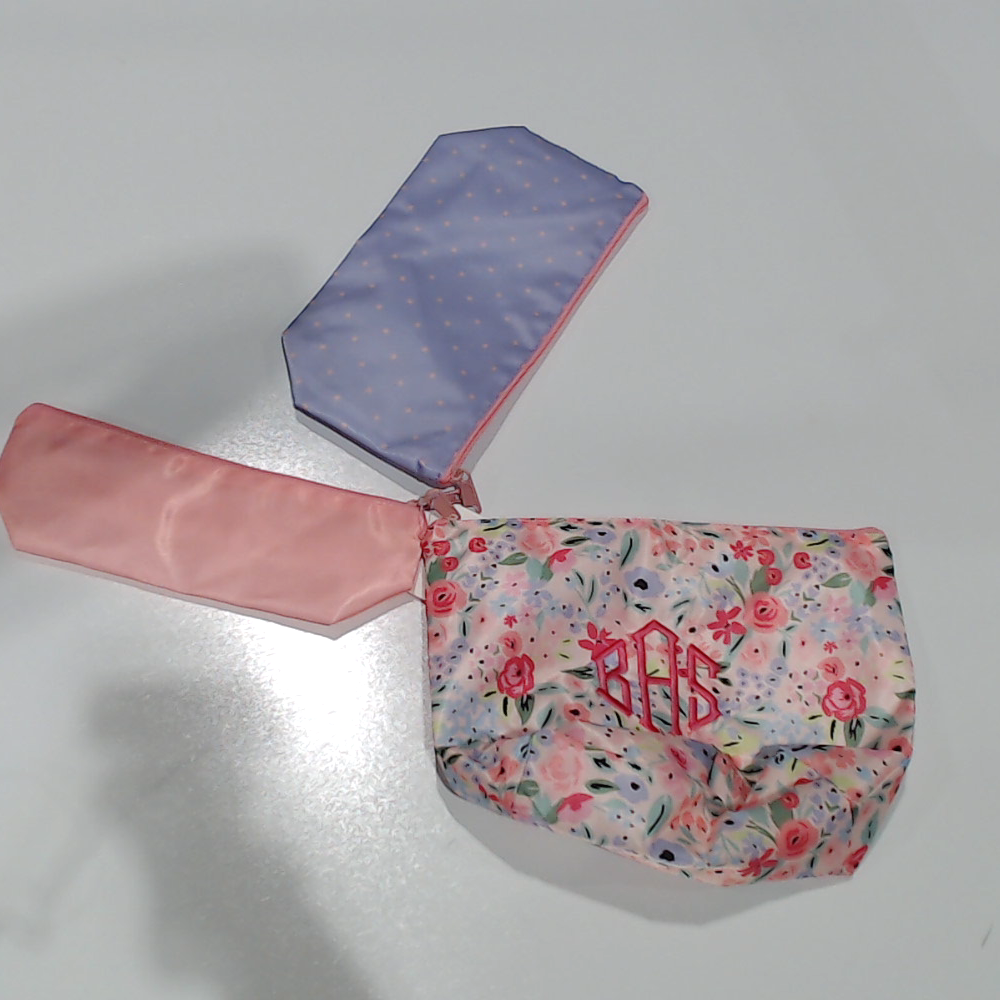 BLOOPER BAG: Monogrammed Packable Cosmetic Bags