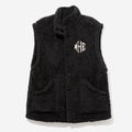 Monogrammed Oversized Sherpa Vest in Black