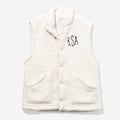 Monogrammed Oversized Sherpa Vest in Oatmeal