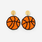 Monogrammed Basketball Earrings | Orange