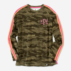 BLOOPER CLOTHING: Monogrammed Striped Sleeve Shirt