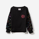 Monogrammed Kids Sequin Sweatshirt | Black