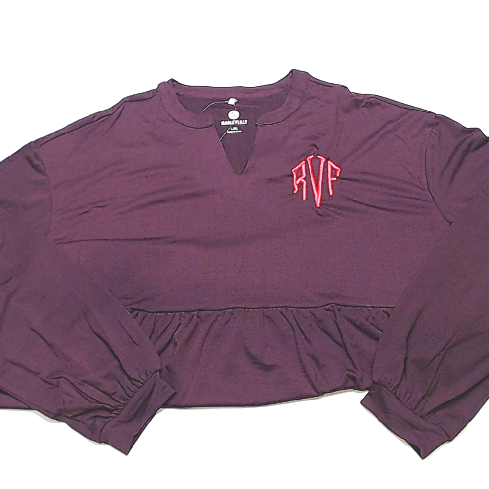 BLOOPER CLOTHING: Monogrammed Peplum Top