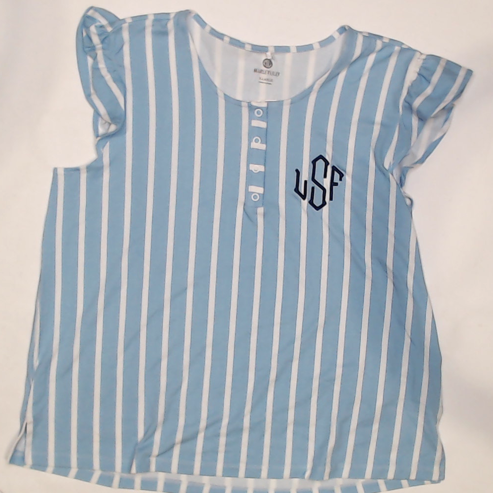 BLOOPER CLOTHING: Monogrammed Ruffle Top