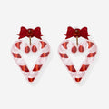 candy cane heart earrings