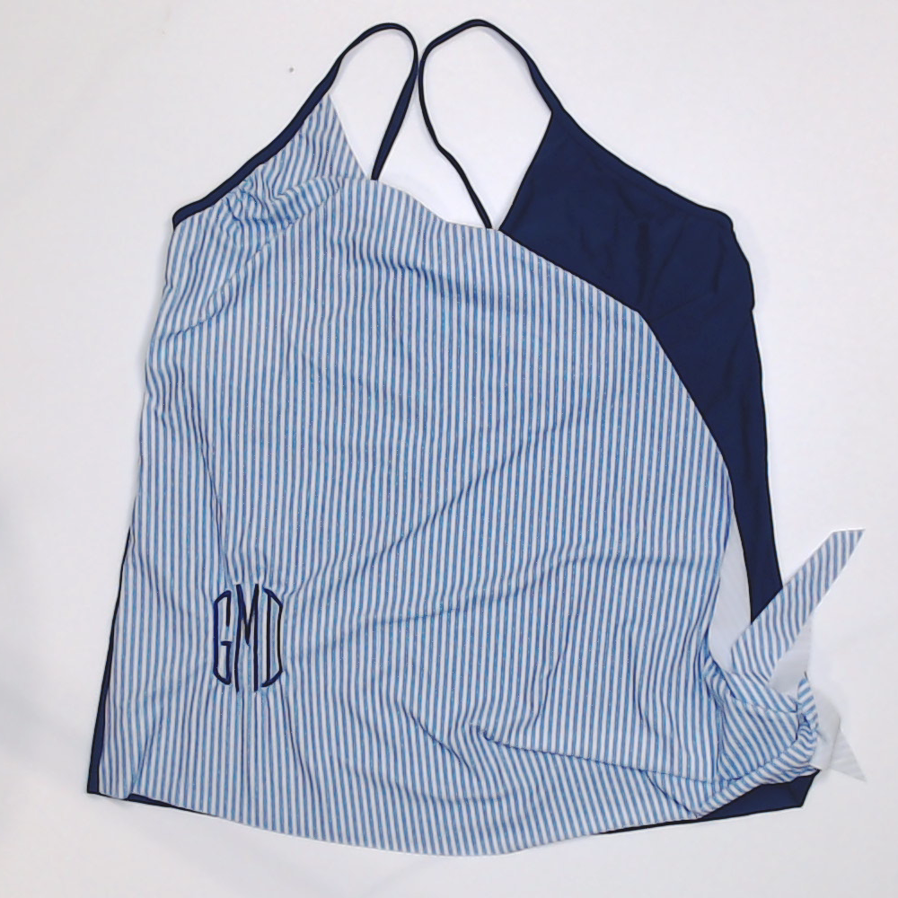 BLOOPER SWIM: Monogrammed Ruched Tankini