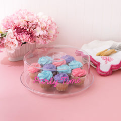 personalized cake tray with cover with cup cakes inside