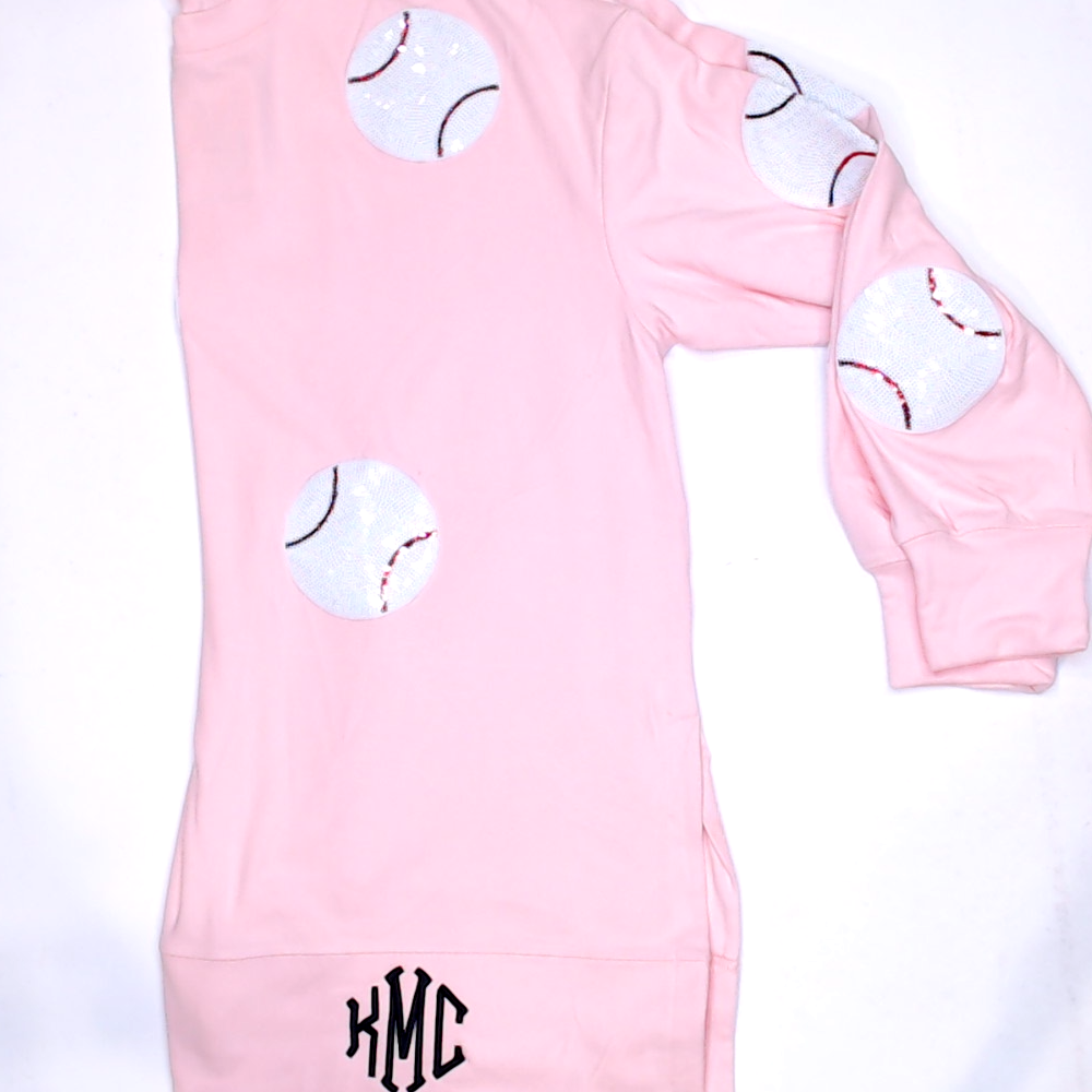 BLOOPER CLOTHING: Monogrammed Sequin Sleeve Sweatshirt