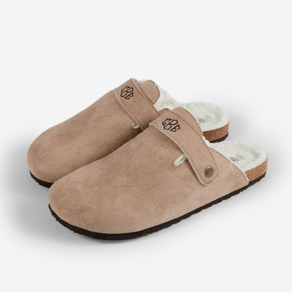 Monogrammed Clogs in Tan