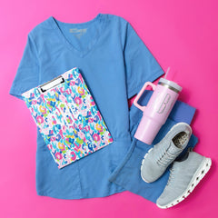 watercolor cheetah clipboard with scrubs