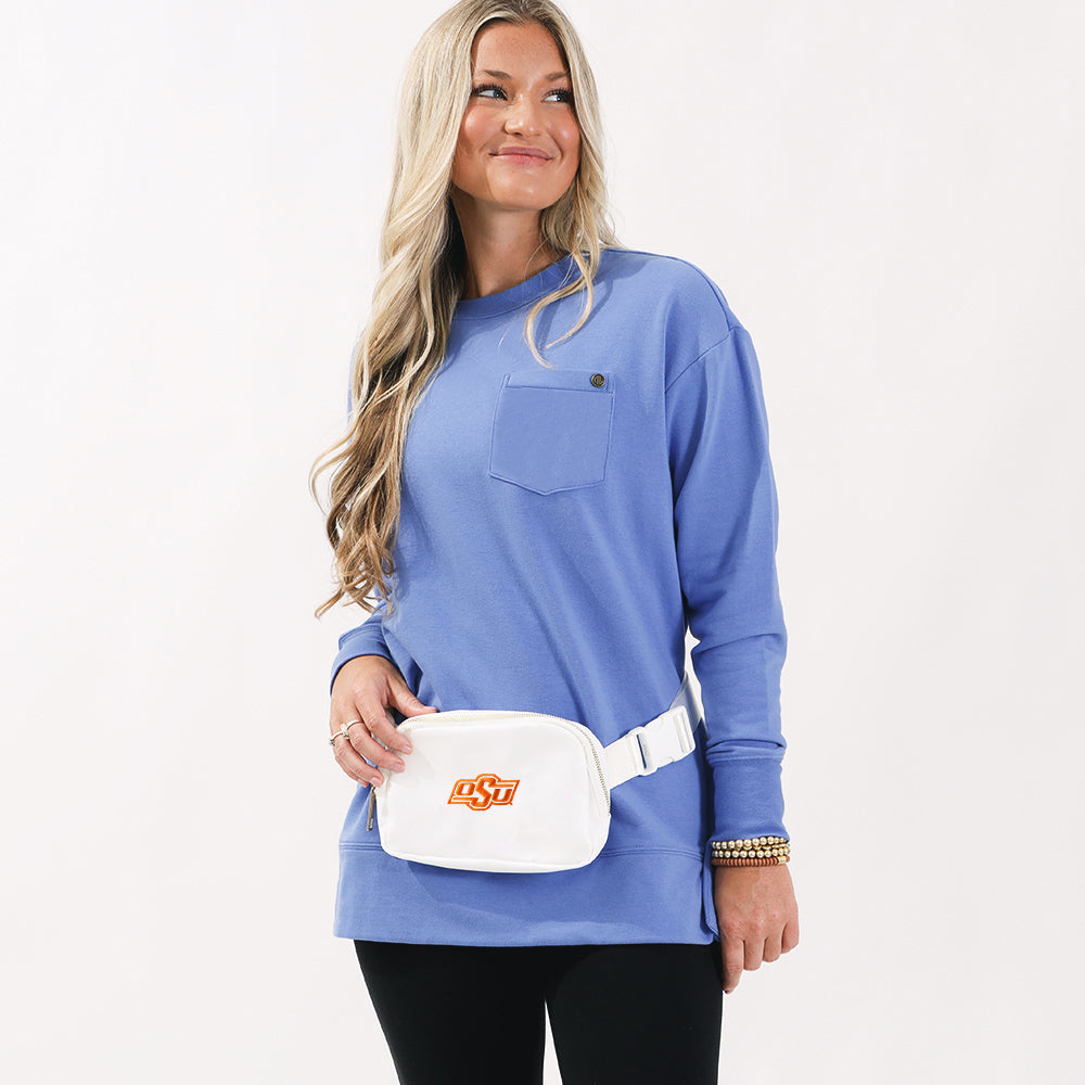 girl wearing OSU belt bag