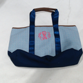 BLOOPER BAG: Monogrammed Seersucker Tote Bag