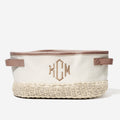 Monogrammed Stair Basket | Ivory/Tan