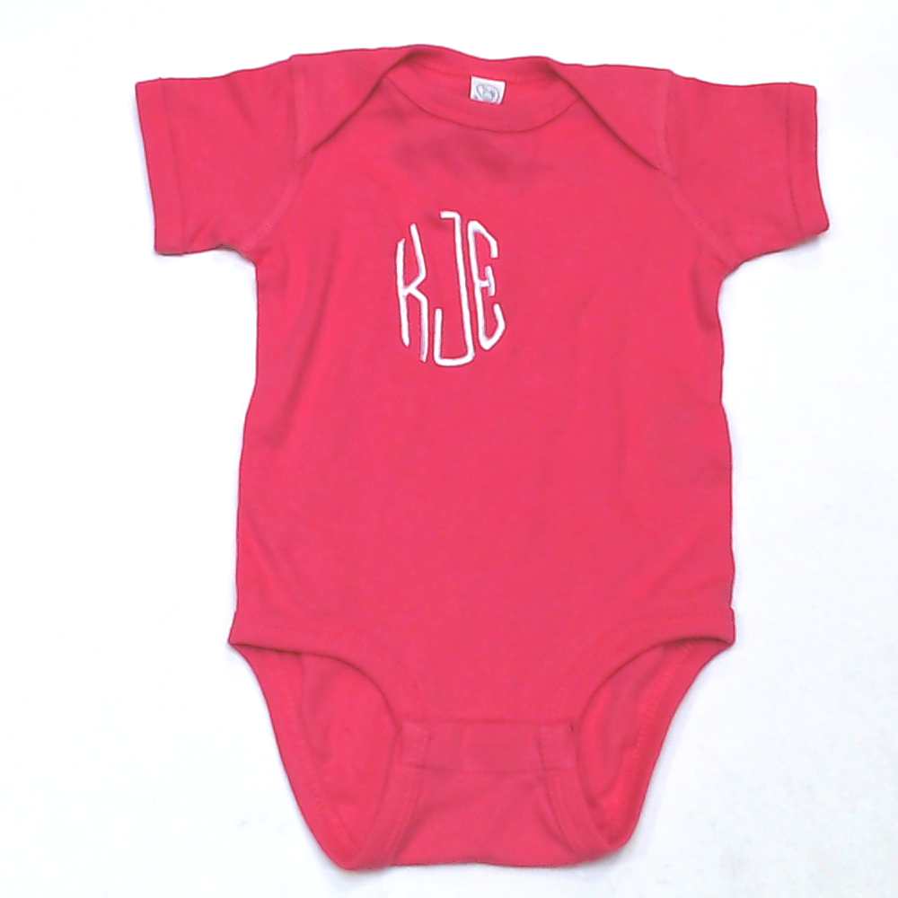BLOOPER KIDS: Monogrammed Baby Short Sleeve Bodysuit