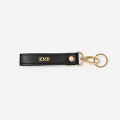 Monogrammed black classic keychain