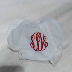 BLOOPER KIDS: Monogrammed White Eyelet Baby Bloomers