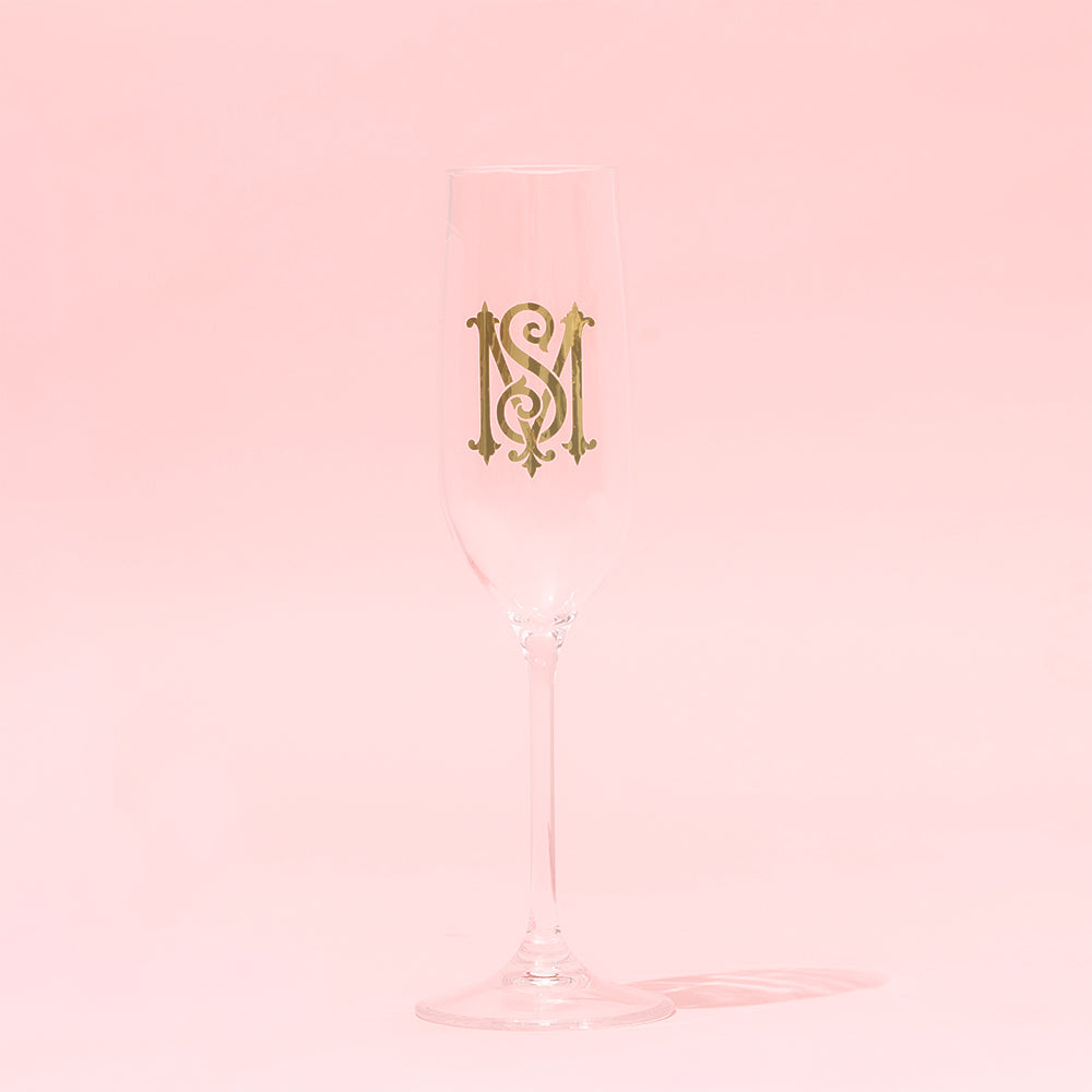 Monogrammed acrylic champagne glass