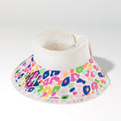Monogrammed Packable Straw Visor | Multi Leopard