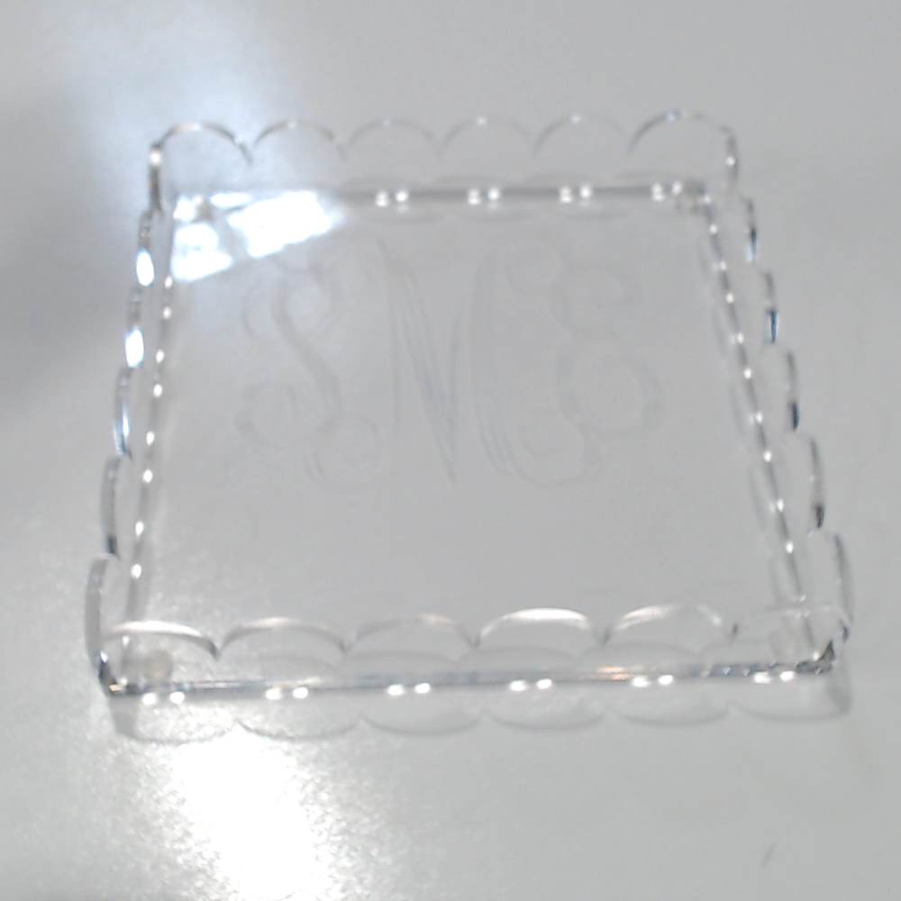 BLOOPER ACCESSORY: Monogrammed Scallop Acrylic Valet Tray