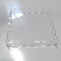 BLOOPER ACCESSORY: Monogrammed Scallop Acrylic Valet Tray