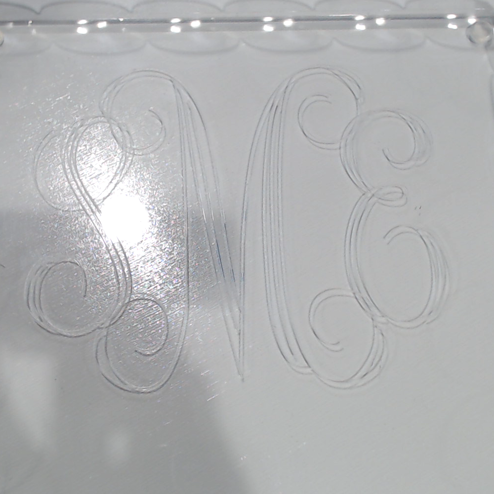 BLOOPER ACCESSORY: Monogrammed Scallop Acrylic Valet Tray