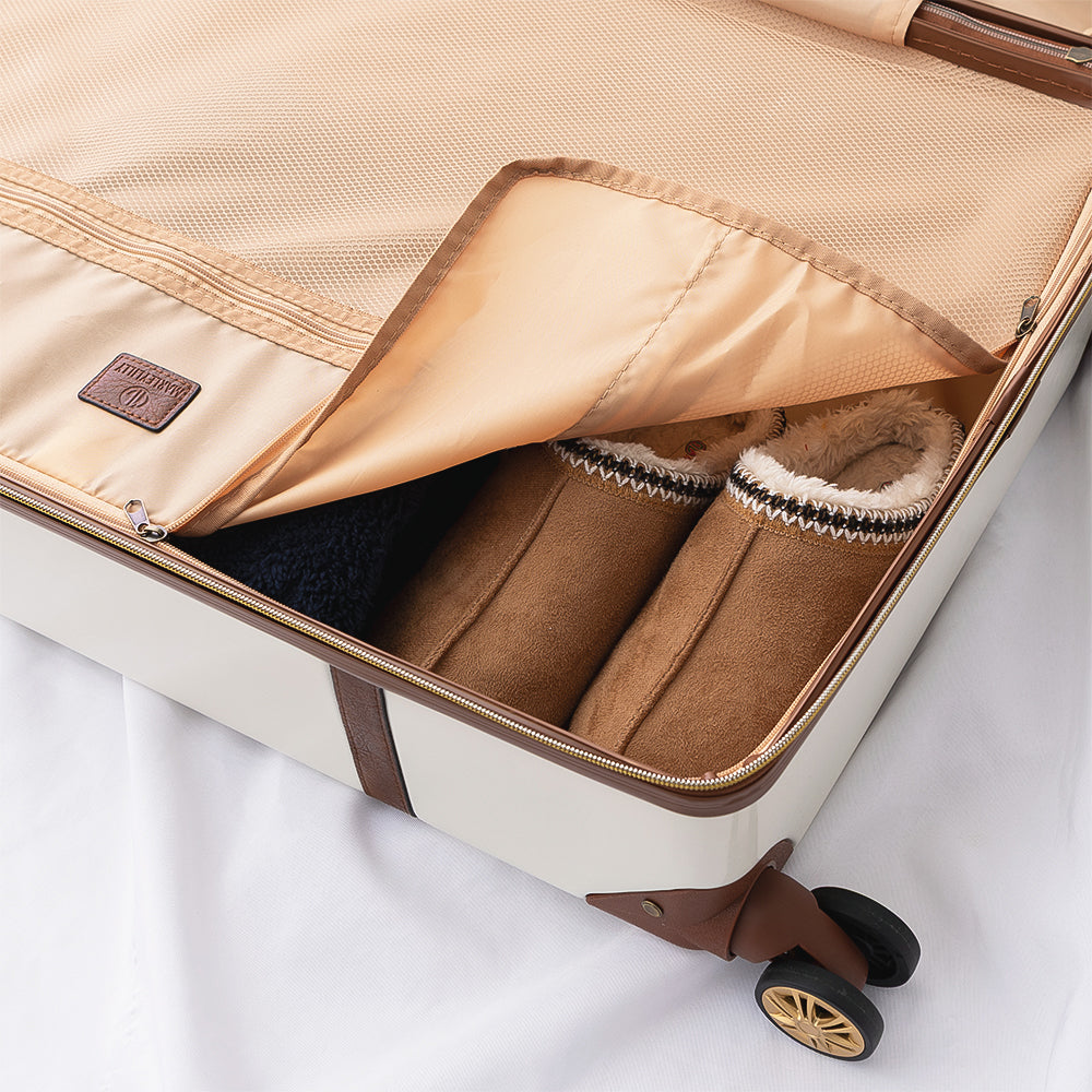 inside compartment shot of vintage suitcase FA26