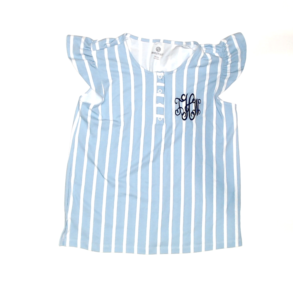 BLOOPER CLOTHING: Monogrammed Ruffle Top