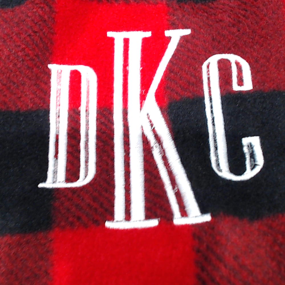 BLOOPER CLOTHING: Monogrammed Plaid Fleece Pullover