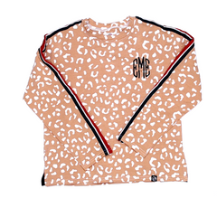 BLOOPER KIDS: Monogrammed Kids Striped Sleeve Shirt