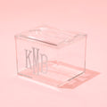 Personalized Acrylic Cotton Ball Holder in Clear