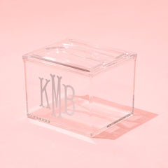 Personalized Acrylic Cotton Ball Holder in Clear