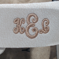 BLOOPER SHOES: Monogrammed Double Strap Sandals