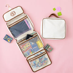 ivory hanging organizer with games