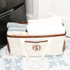 ivory wire top extra large tote with laundry