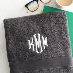 charcoal bath towel up close