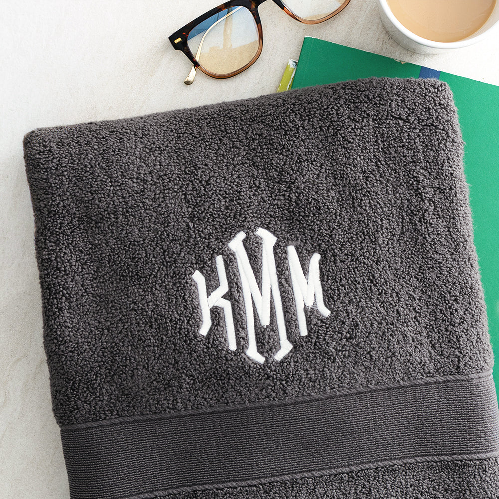 charcoal bath towel up close