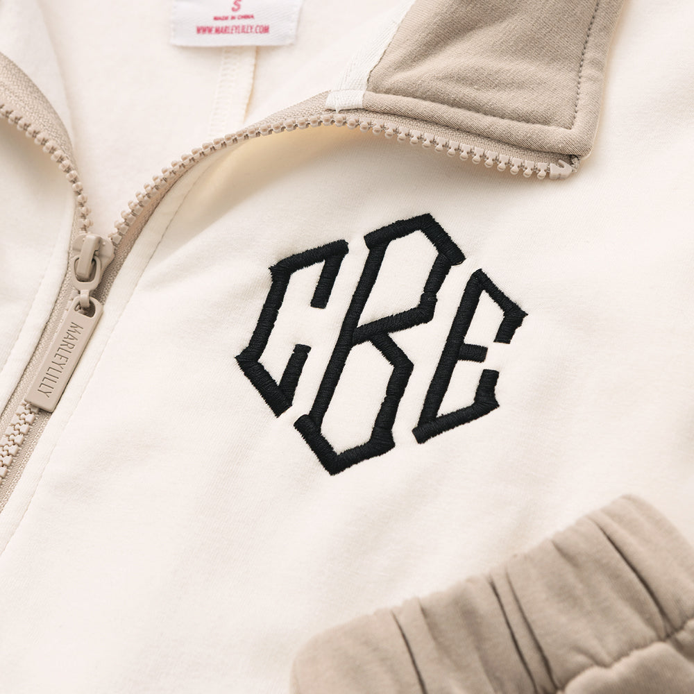close up of colorblock jacket